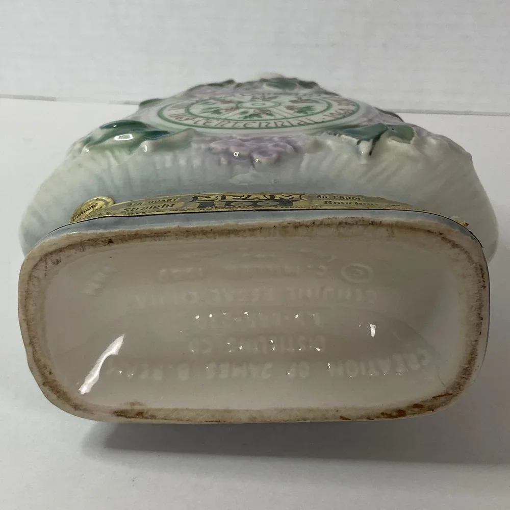 Vintage Jim Beam Centennial 1864-1964 Regal China Decanter Floral Bottle Stopper
